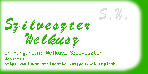 szilveszter welkusz business card